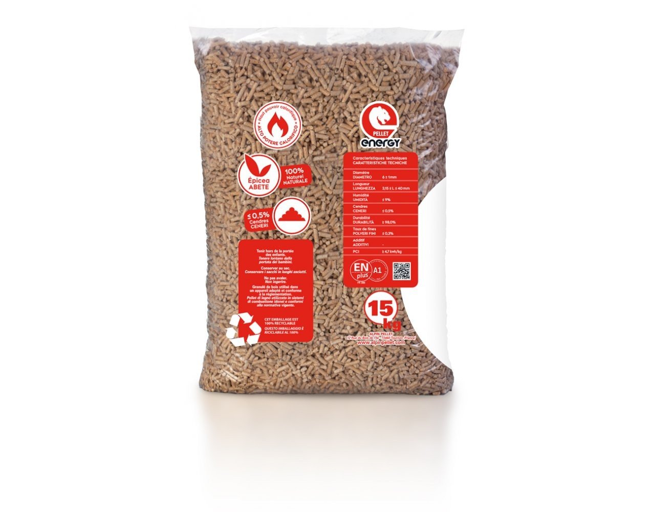 Granulés bois Alpin Pellet – 140 sacs 15 kg – Image 3